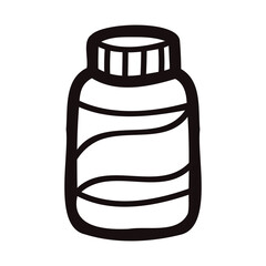 Hand Drawn bottle in doodle style