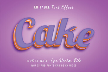 cake 3d text effect design