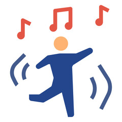 dancing flat style icon