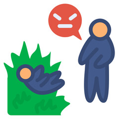 harassment flat style icon