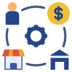 process flat style icon