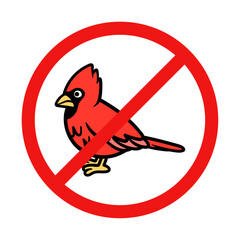 No Cardinal Sign on White Background