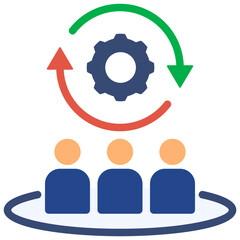 teamwork flat style icon