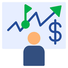 Trader flat style icon