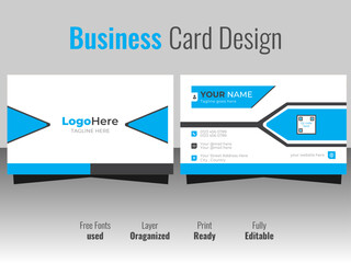 Blue Corporate Modern Business Card Design