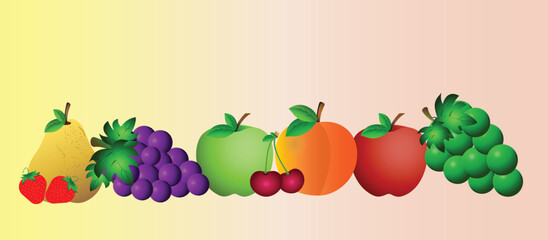 Set if fresh fruits collection