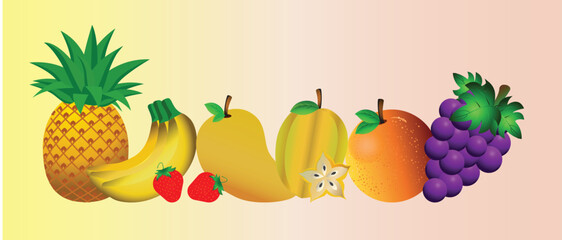 Set if fresh fruits collection