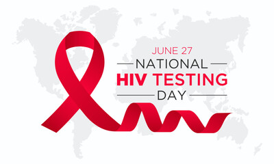 Hiv Testing day, June 27. Vector template for banner, greeting card, poster of HIV testing day. Vector illustration.