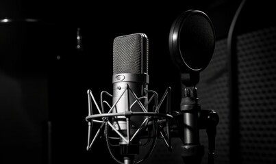 microphone on stage HD 8K wallpaper Stock Photography Photo Image