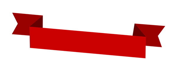 red ribbon banner flat vector project asset 