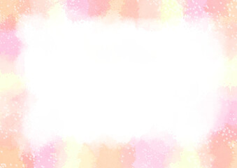 春の花畑のような水彩フレーム