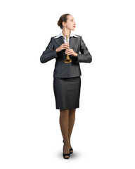 Business woman with flute