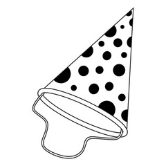 partys hat line vector illustration