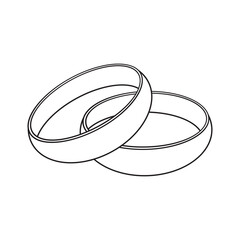 two ring line vector illustration