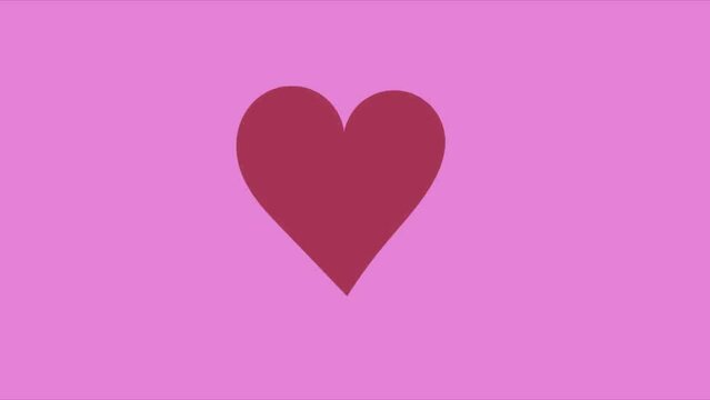 heart beast animation on pink color background. love heart animation