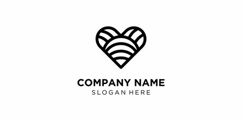 Wool Love Logo design icon symbol vector EPS10