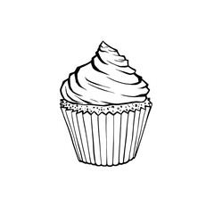 Sweet cupcake hand drawn eps 10 illustration