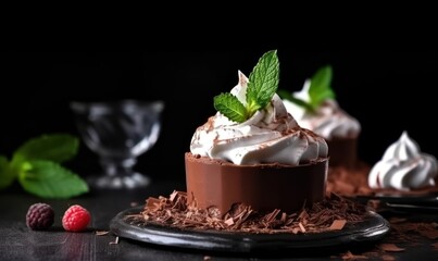 chocolate mousse dessert HD 8K wallpaper Stock Photography Photo Image