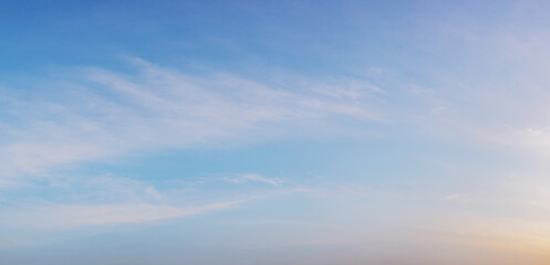 Obraz premium Summer blue sky cloud gradient light white background. Beauty clear cloudy in sunshine calm bright winter air bacground. Gloomy vivid cyan landscape in environment day horizon skyline view spring wind