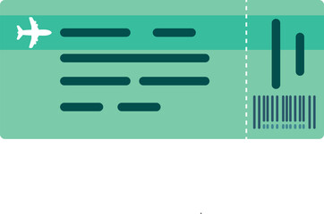 Airplane ticket isolated, travel and tourism concept