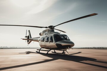 Fototapeta na wymiar Global helicopter transportation. Generative AI