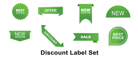 Discount and offer Labels vector set design. Sale tags set badges template, price tag badges vector design.
