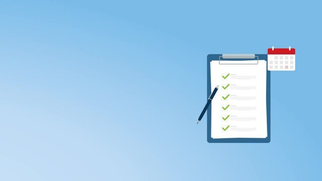 Successful completion of business tasks. Checklist with all tasks completed