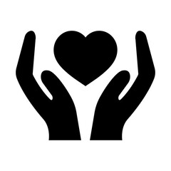 hands holding heart icon vector heart health care concept for graphic design, logo, website, social media, mobile app, UI illustration