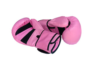 Pair of Pink Boxing Gloves White Background for Design Work
