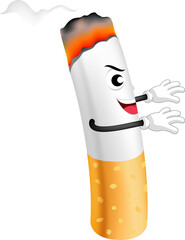 Cartoon cigarette character. Human healthcare concept, illustration.
