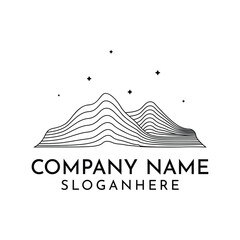 design a modern and minimalist logo mountain line