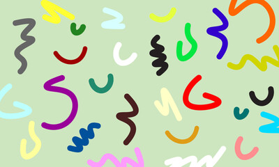 Fun colorful line doodle pattern. Creative minimalist style art background for children.