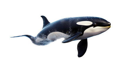 Fototapeta premium an Orca, killer whale, Jumping and swimming, Aquatic-themed, photorealistic illustrations in a PNG. Generative ai