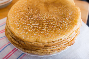 stack of pancakes with syrup