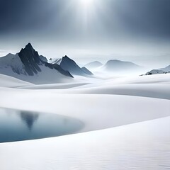 landscape of snow covered mountains