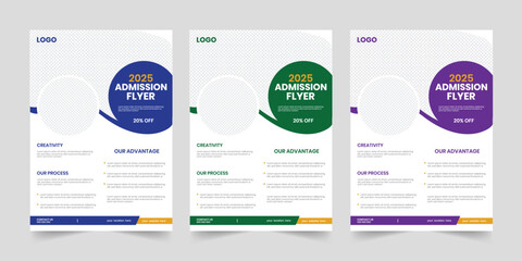 Creative back to school admission enrollment university flyer and a4 poster primary children handout