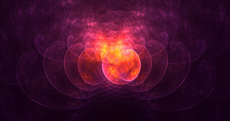 3D rendering abstract multicolor supernova fractal light background