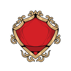 Vecktor Emblem with gold ornament