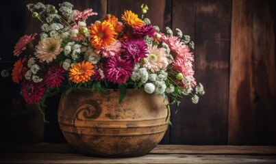Fototapeta na wymiar flowers in a vase HD 8K wallpaper Stock Photography Photo Image