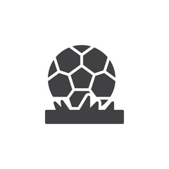 Fototapeta premium Football ball on grass vector icon