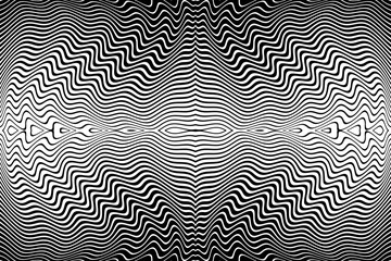 Wavy Lines Pattern. Abstract Black and White Striped Texture.