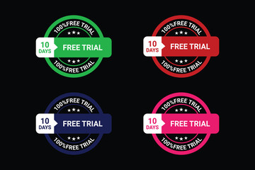 Obraz premium Vector flat design free trial labels template