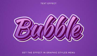 Bubble editable text effect in 3d style. Suitable for brand or business logo