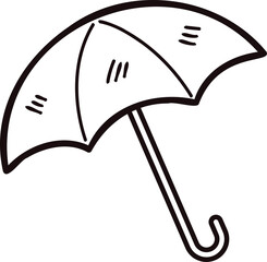 Hand Drawn cute umbrella in doodle style