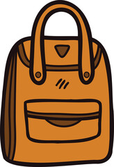 Hand Drawn cute backpack for kids in doodle style