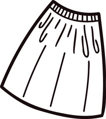 Hand Drawn skirt for women in doodle style
