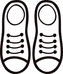 Hand Drawn cute sneakers in doodle style
