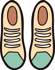 Hand Drawn cute sneakers in doodle style