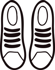 Hand Drawn cute sneakers in doodle style