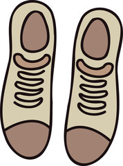 Hand Drawn cute sneakers in doodle style